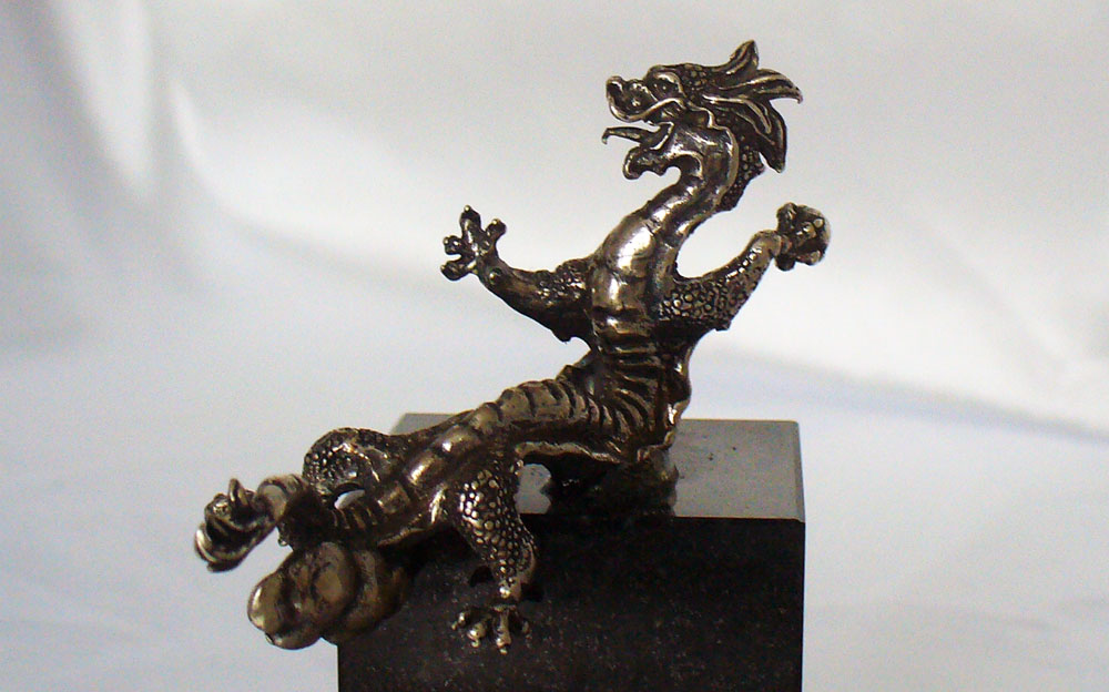 ювелирное литье из металла, китайский дракон скульптура